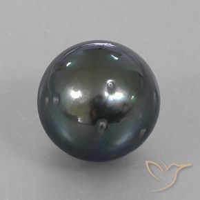Pérola Cinza escuro Natural 13.05ct, Esfera / Bola, Opaco