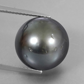 Pérola cinza natural 16,38ct, esfera / bola, opaco