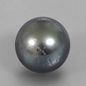 Pérola cinza natural 16,38ct, esfera / bola, opaco
