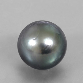 Pérola Cinza escuro Natural 12.55ct, Esfera / Bola, Opaco