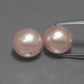 Pedras preciosas de pérola rosa natural de 6,89 ct, esfera / bola, opaco