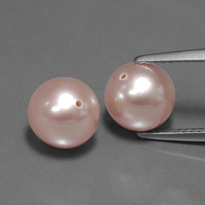 Pedras preciosas de pérola rosa natural de 6,61 ct, esfera / bola, opaco
