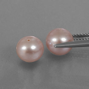Pedras preciosas de pérola rosa natural de 6,09 ct, esfera / bola, opaco