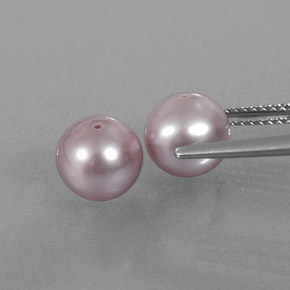 Pedras preciosas de pérola rosa natural de 6,22 ct, esfera / bola, opaco