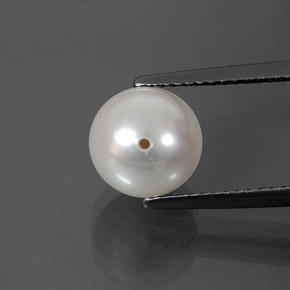 Pérola branco natural 3,93ct, esfera / bola, opaco