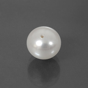 Pérola branco natural 3,93ct, esfera / bola, opaco