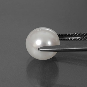 Pérola branco natural 3,93ct, esfera / bola, opaco