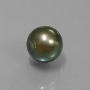 Pérola Cinza escuro Natural 9.57ct, Esfera / Bola, Opaco