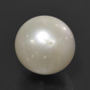 Pérola branco natural 11,51ct, esfera / bola, opaco