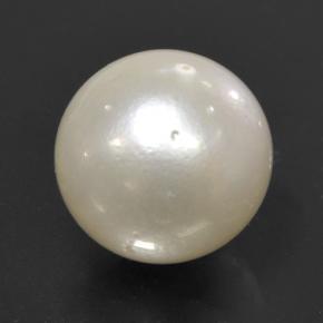 Pérola branco natural 11,51ct, esfera / bola, opaco