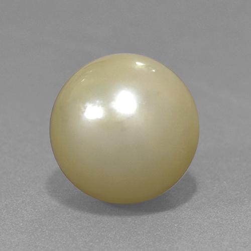 Pérola Luz amarela Natural 11.42ct, Esfera / Bola, Opaco