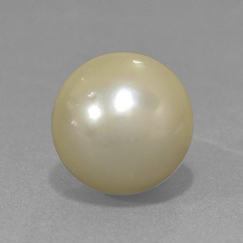 Pérola Luz amarela Natural 11.42ct, Esfera / Bola, Opaco