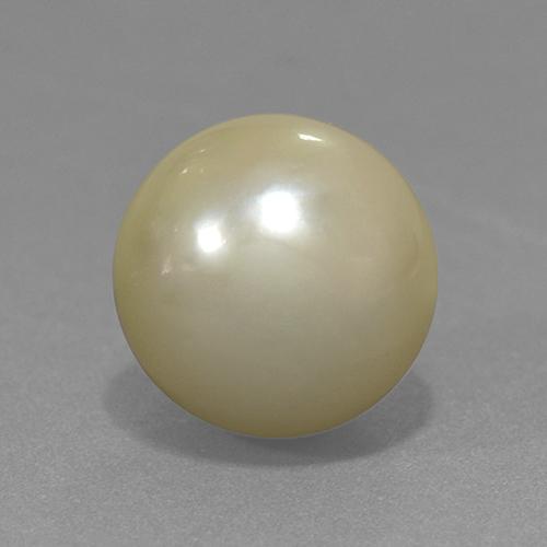 Pérola Luz amarela Natural 11.42ct, Esfera / Bola, Opaco