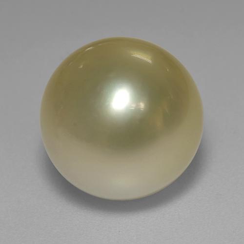 Pérola amarelo médio Natural 12.03ct, Esfera / Bola, Opaco