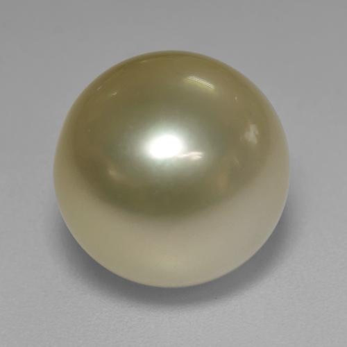 Pérola amarelo médio Natural 12.03ct, Esfera / Bola, Opaco