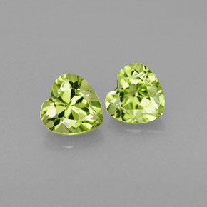 Pedras preciosas de peridoto verde natural de  ct, formato de coração, VS