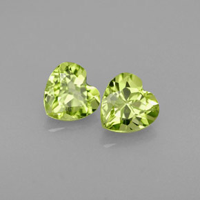Pedras preciosas de peridoto verde natural de  ct, formato de coração, VS