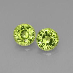 Pedras preciosas de peridoto verde natural de  ct, corte redondo, VS