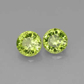 Pedras preciosas de peridoto verde natural de  ct, corte redondo, VS