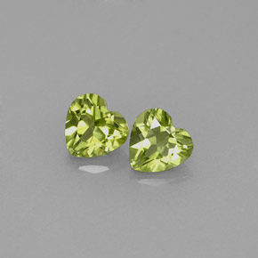 Pedras preciosas de peridoto verde natural de  ct, formato de coração, VS