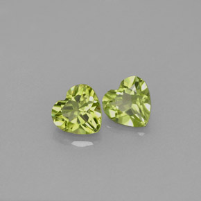 Pedras preciosas de peridoto verde natural de  ct, formato de coração, VS