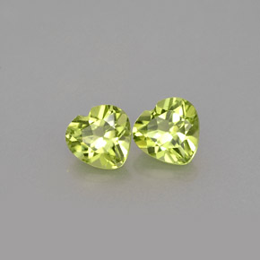 Pedras preciosas de peridoto verde natural de  ct, formato de coração, VS
