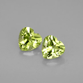 Pedras preciosas de peridoto verde natural de  ct, formato de coração, VS