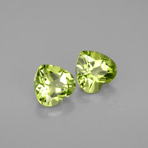 Pedras preciosas de peridoto verde natural de  ct, formato de coração, VS