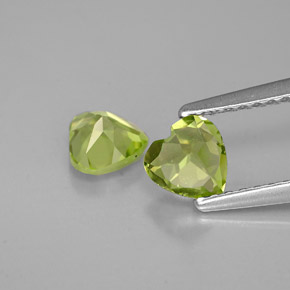 Pedras preciosas de peridoto verde natural de  ct, formato de coração, VS
