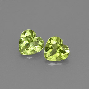 Pedras preciosas de peridoto verde natural de  ct, formato de coração, VS