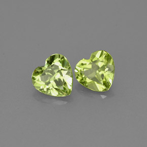 Pedras preciosas de peridoto verde natural de  ct, formato de coração, VS