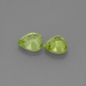 Pedras preciosas de peridoto verde natural de  ct, formato de coração, VS