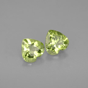 Pedras preciosas de peridoto verde natural de  ct, formato de coração, VVS-VS