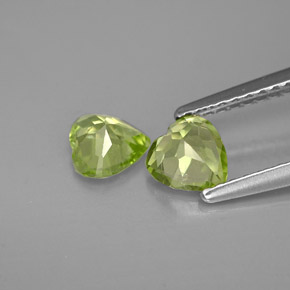 Pedras preciosas de peridoto verde natural de  ct, formato de coração, VVS-VS