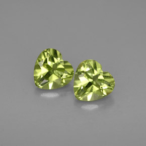 Pedras preciosas de peridoto verde natural de  ct, formato de coração, VS