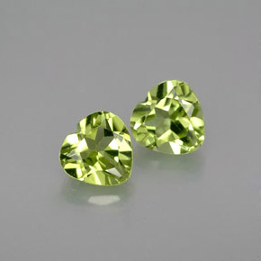 Pedras preciosas de peridoto verde natural de  ct, formato de coração, VS