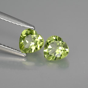 Pedras preciosas de peridoto verde natural de  ct, formato de coração, VS