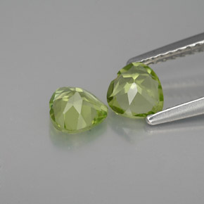 Pedras preciosas de peridoto verde natural de  ct, formato de coração, VS