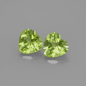 Pedras preciosas de peridoto verde natural de  ct, formato de coração, VS