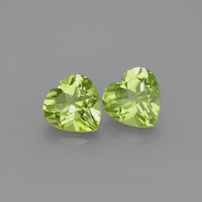 Pedras preciosas de peridoto verde natural de  ct, formato de coração, VS