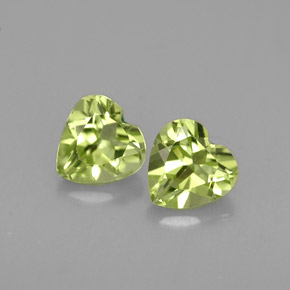 Pedras preciosas de peridoto verde natural de  ct, formato de coração, VS