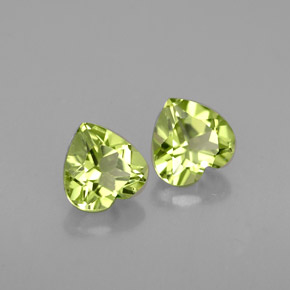 Pedras preciosas de peridoto verde natural de  ct, formato de coração, VS
