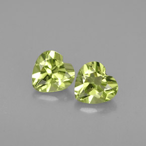 Pedras preciosas de peridoto verde natural de  ct, formato de coração, VS