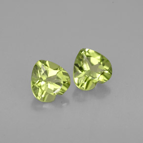 Pedras preciosas de peridoto verde natural de  ct, formato de coração, VS