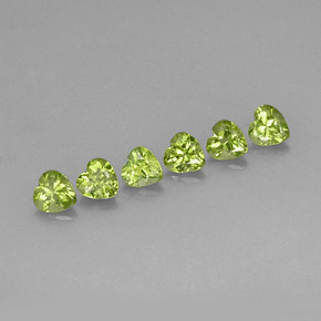 Pedras preciosas de peridoto verde natural de  ct, formato de coração, VS