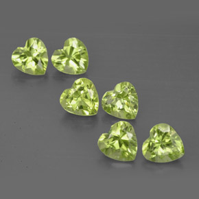 Pedras preciosas de peridoto verde natural de  ct, formato de coração, VS
