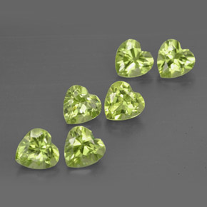 Pedras preciosas de peridoto verde natural de  ct, formato de coração, VS
