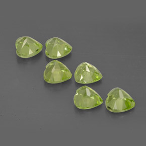 Pedras preciosas de peridoto verde natural de  ct, formato de coração, VS