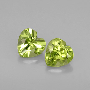 Pedras preciosas de peridoto verde natural de  ct, formato de coração, VS