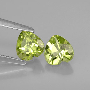 Pedras preciosas de peridoto verde natural de  ct, formato de coração, VS